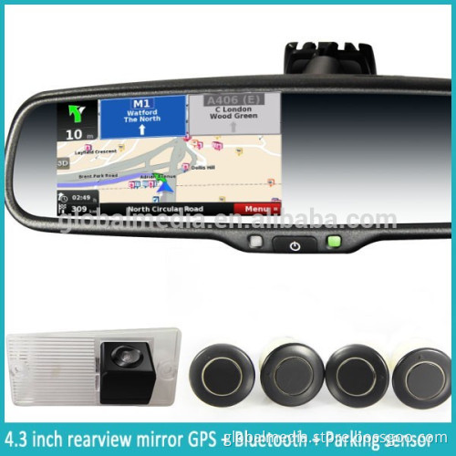 4.3 inch display screen OEM bracket GPS navigator rearview mirror with bluetooth calling